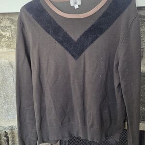 Ya Los Angeles Brown and Black Sweater Top